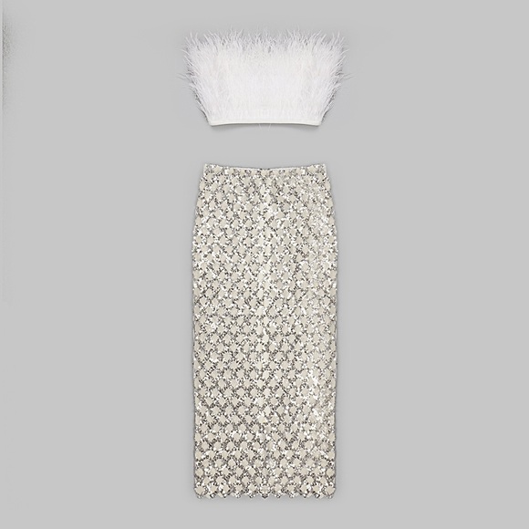 Feather top and sequin skirt set - Picture 8 of 12